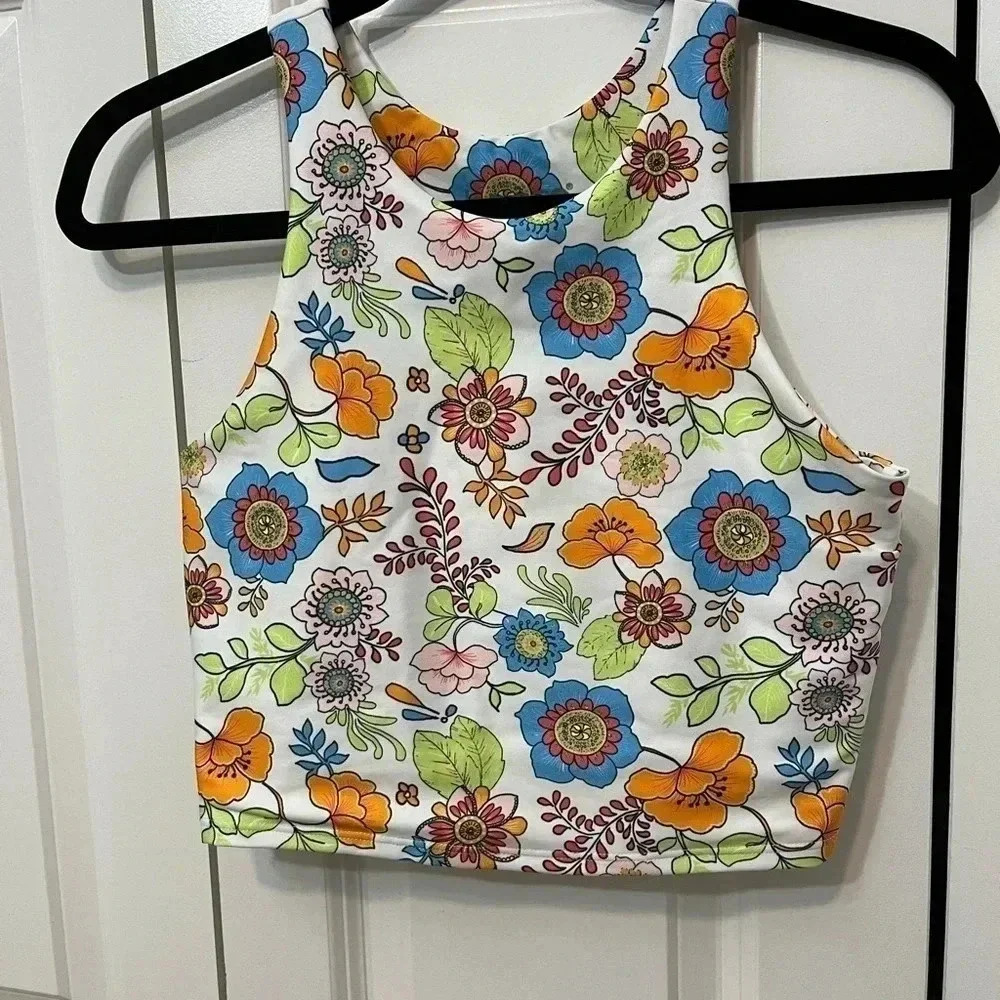 BECCA Floral Multicolor Crop Top